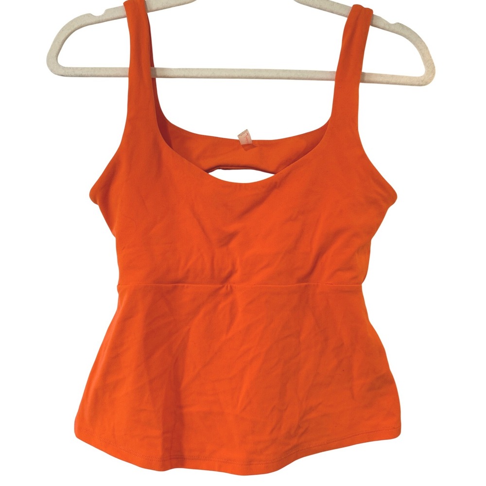Free People Movement "Free-To-Be" Tank Top Small Orange Excellent Cutout Back